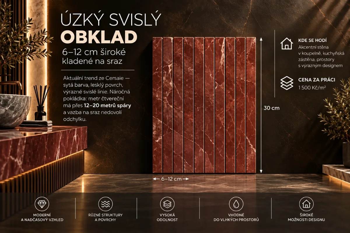 Úzký svislý obklad
